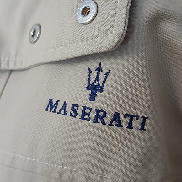 Maserati Blouson Utility Jacket Beige Size Medium - Picture 10 of 11